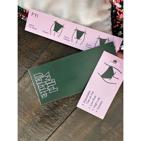 Target Brands Bikini Size Medium Black Halter Triangle Top Floral Tie Side Botto - Picture 2 of 4